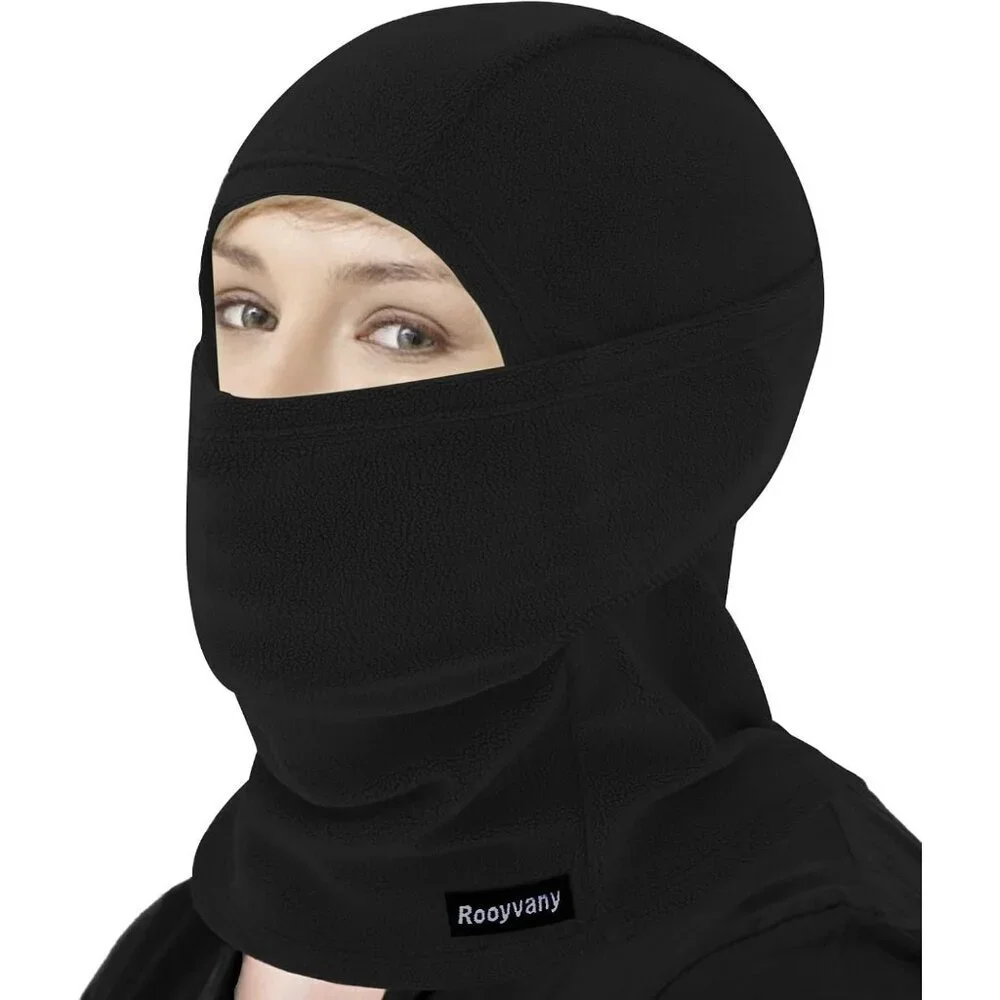 Women's Black Balaclava Ski Mask Warm Windproof Lightweight Winter Face Mask